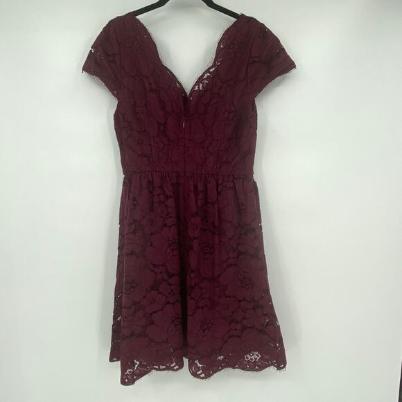 Wendy Bird Women's Eggplant Purple Lace Unrivaled Refinement Cocktail Dress Sz 8 - Picture 5 of 10